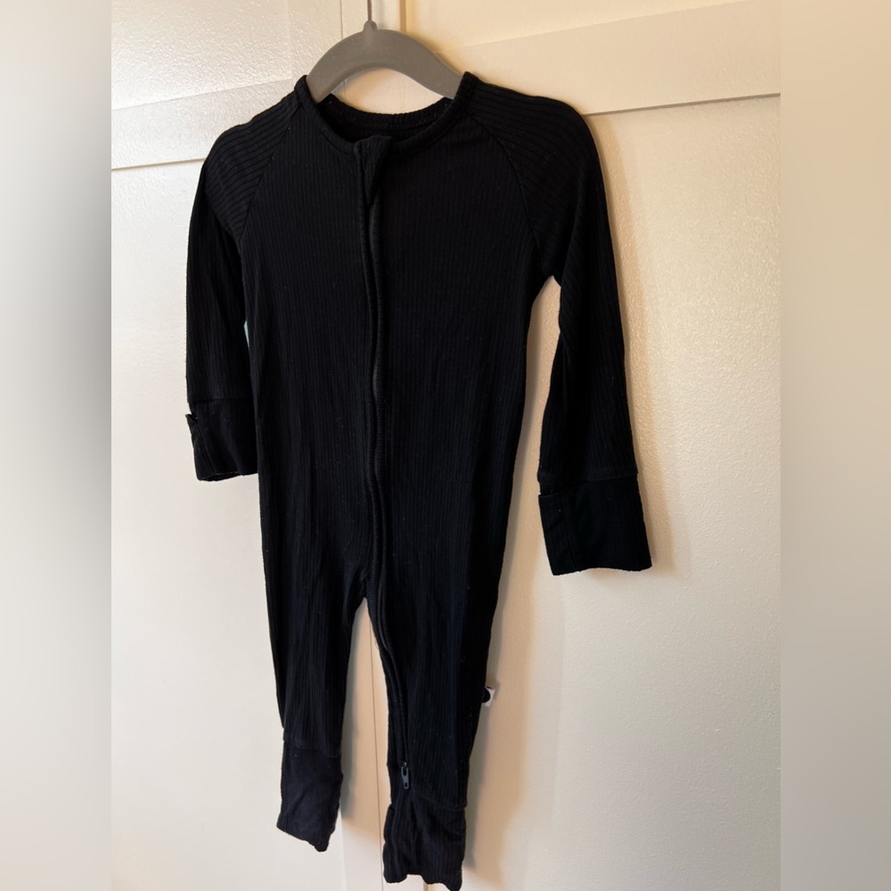 Brixton Phoenix Baby Black Ribbed Bamboo‎ Zipper Romper Size 6-12 Months - Picture 6 of 14
